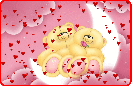 Gif animé amour lune oursons